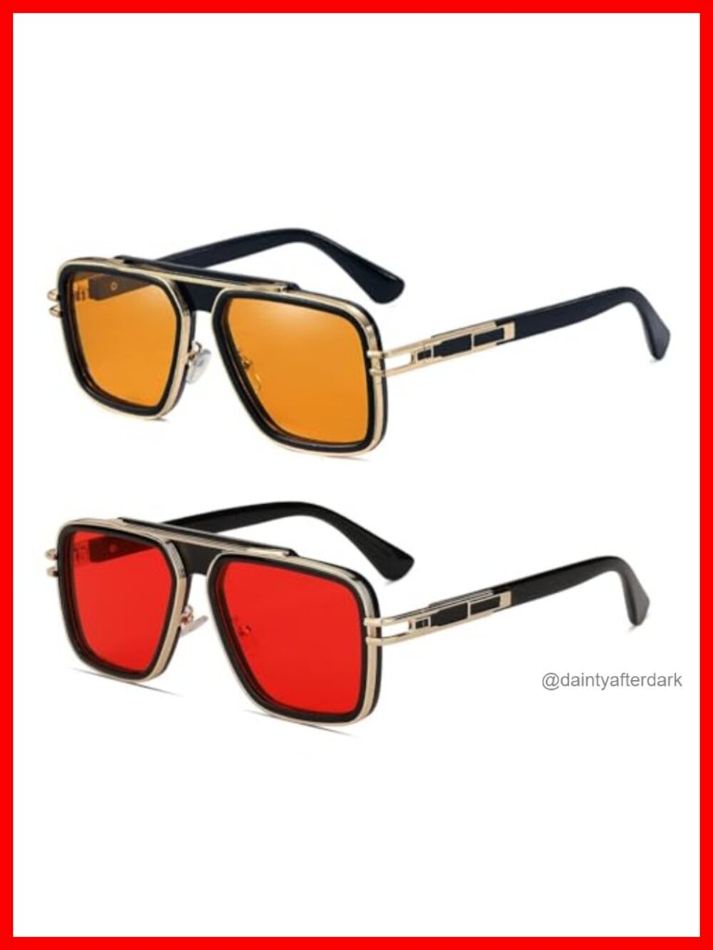 Retro Rectangular Sunglasses UV400 Protection Full Frame Unisex
